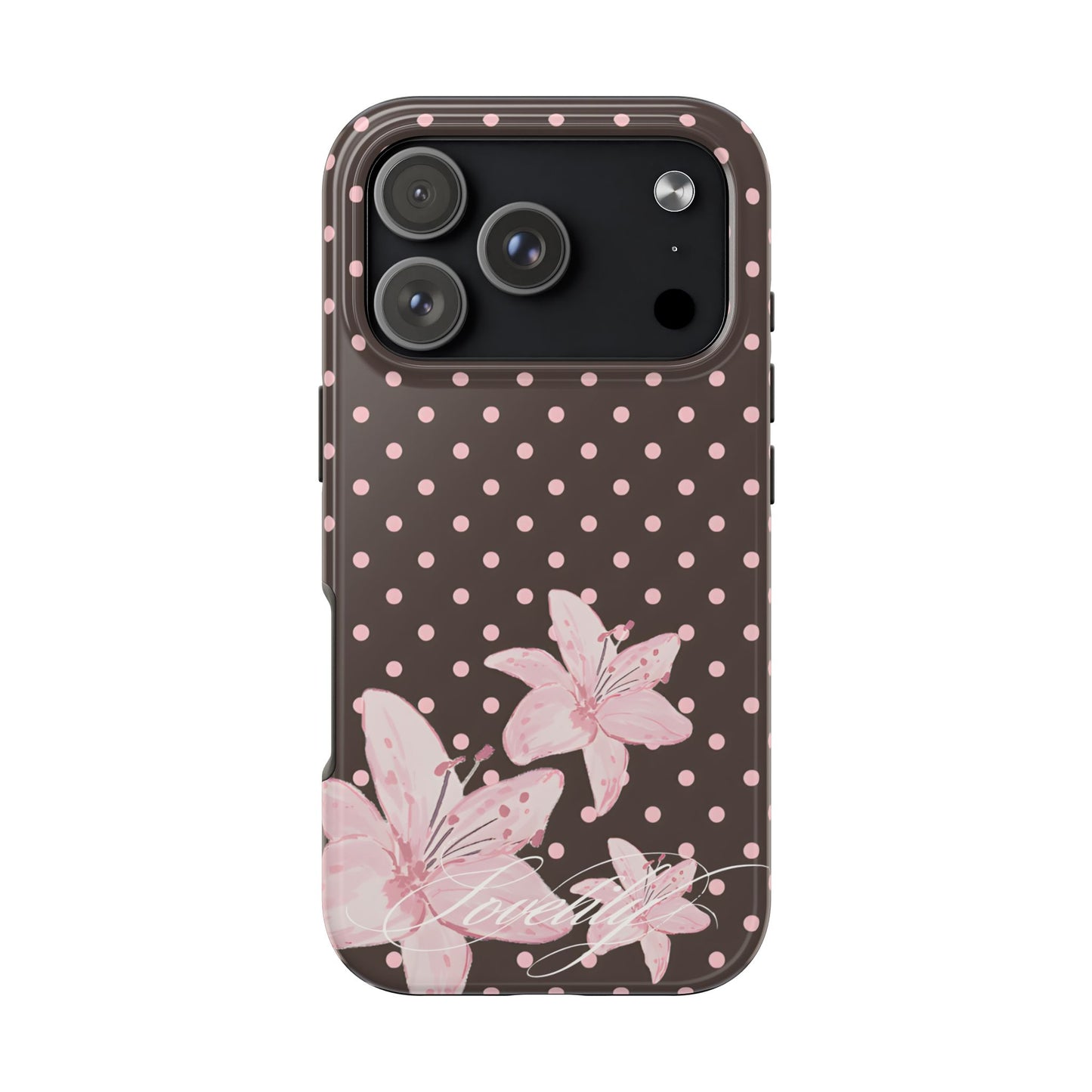 simple polka flowers! stacked phone case