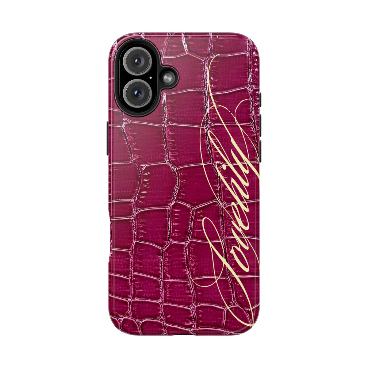 pink croc+  stacked phone case