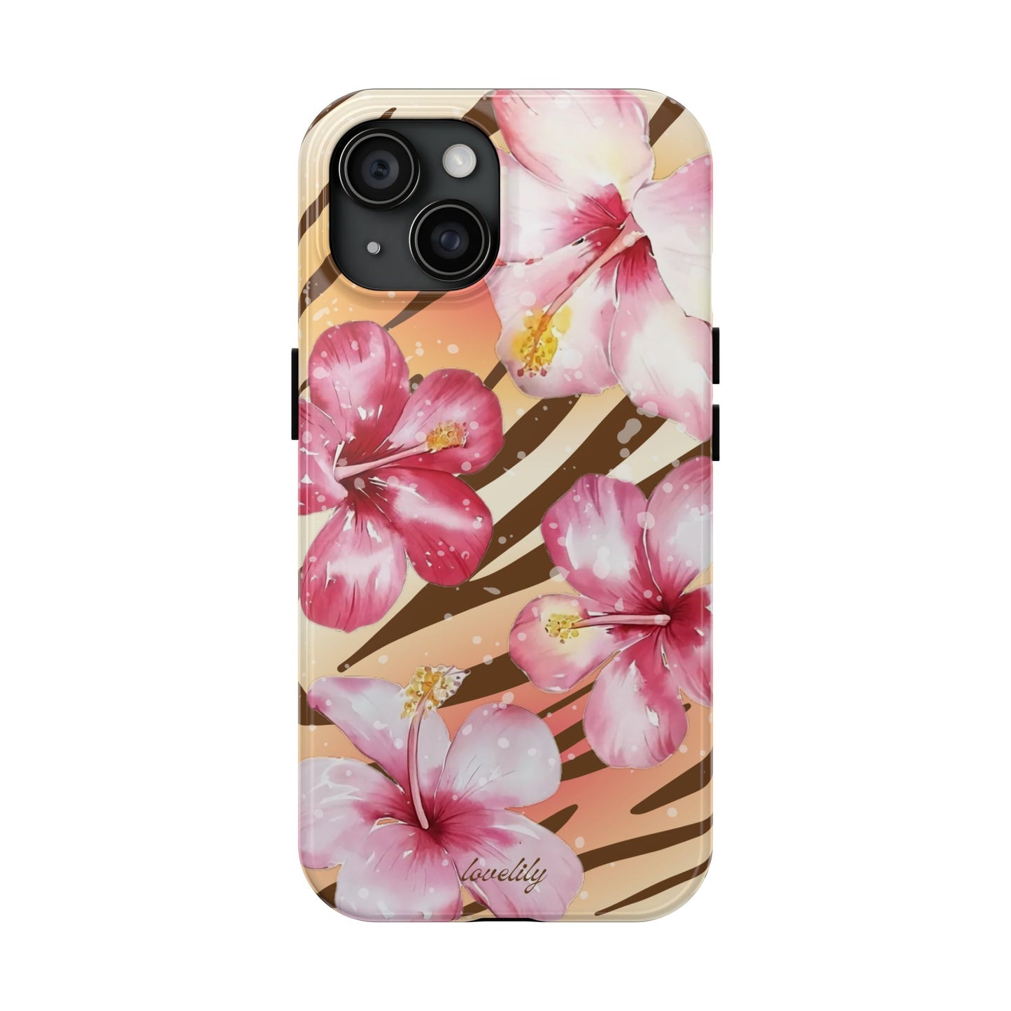 brown zebra n pink! stacked phone case