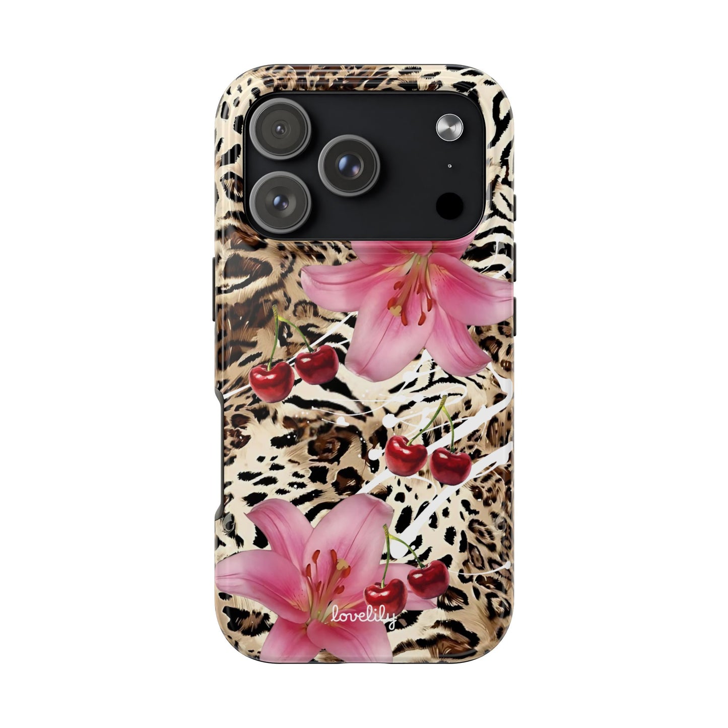 cherries n' lillies stacked phone case