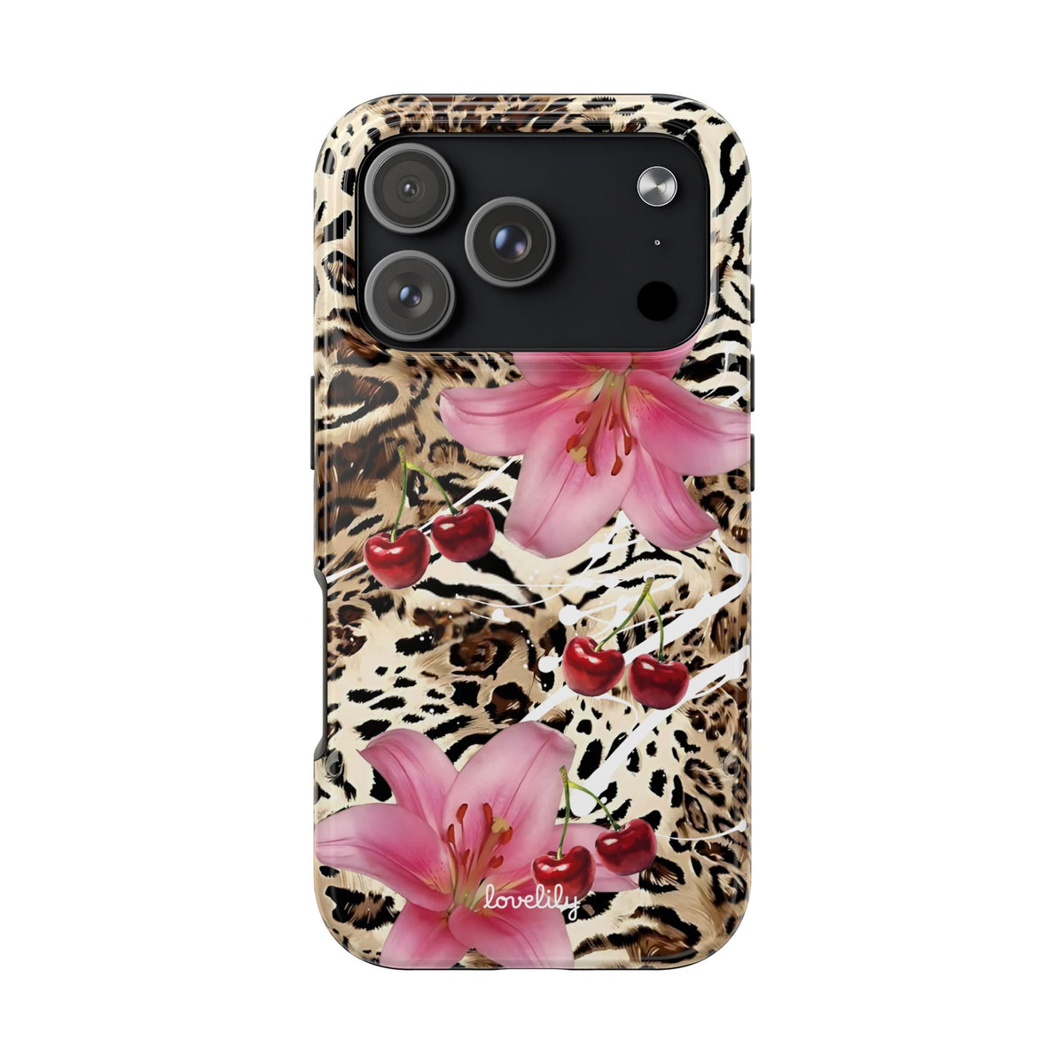 cherries n' lillies stacked phone case