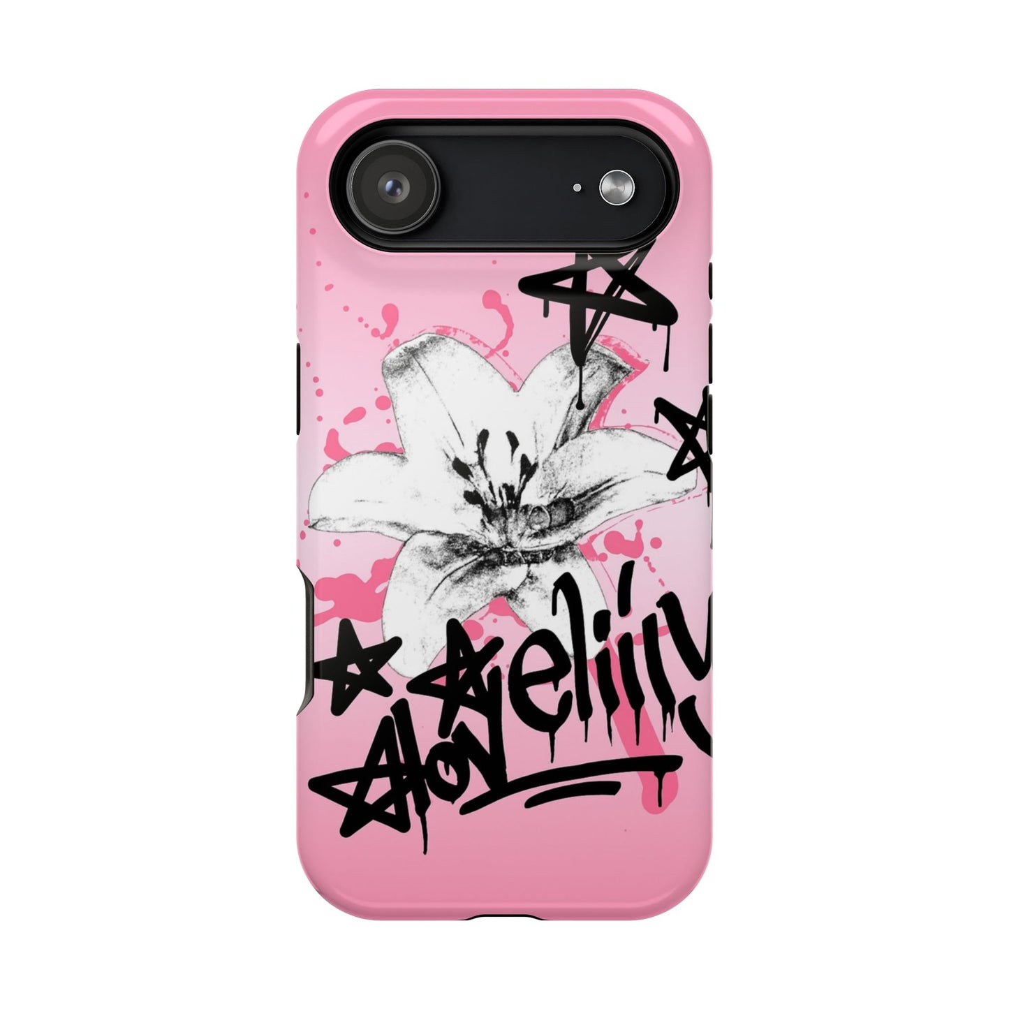 MAGSAFE black graffiti stacked phone case