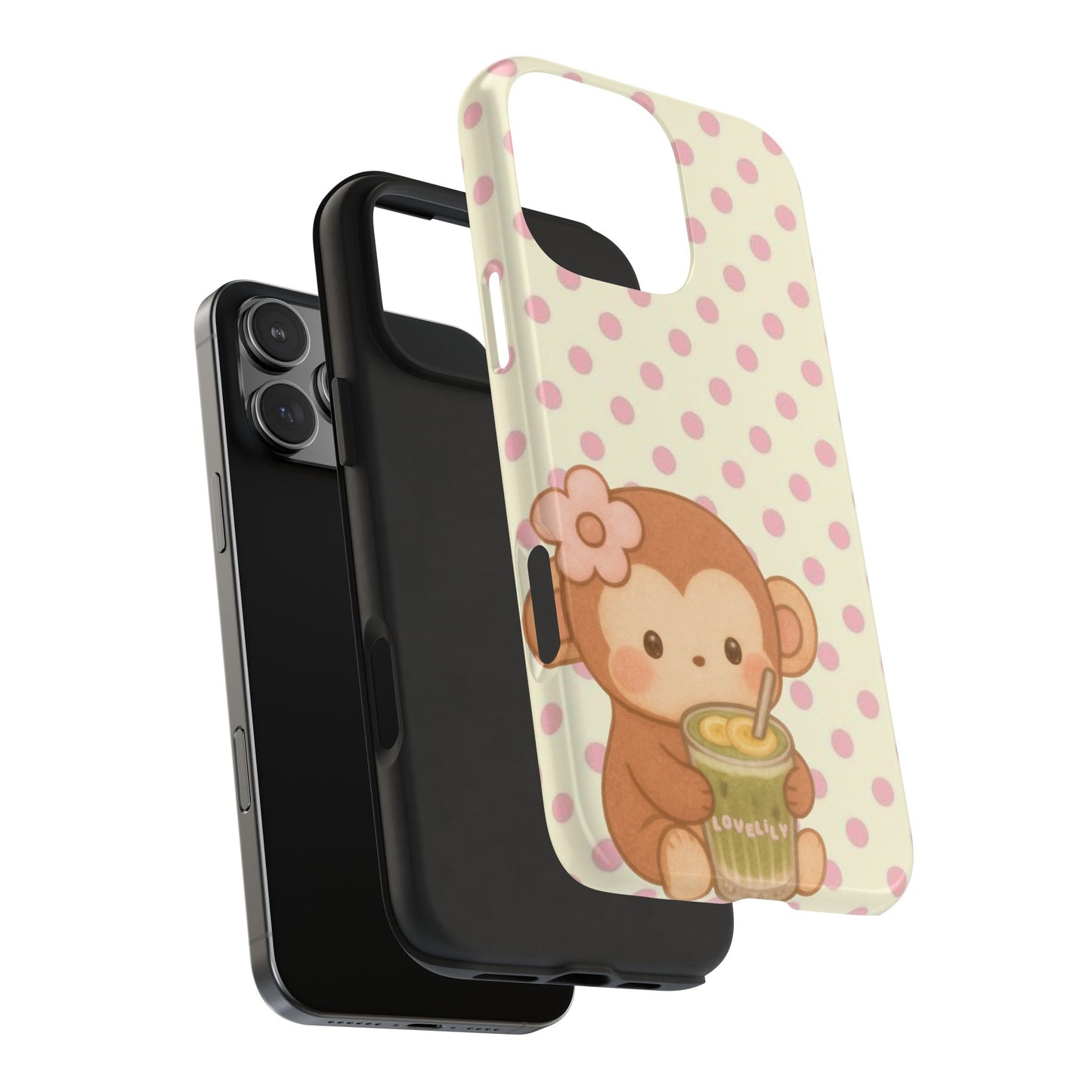 banana matcha monkey! stacked phone case