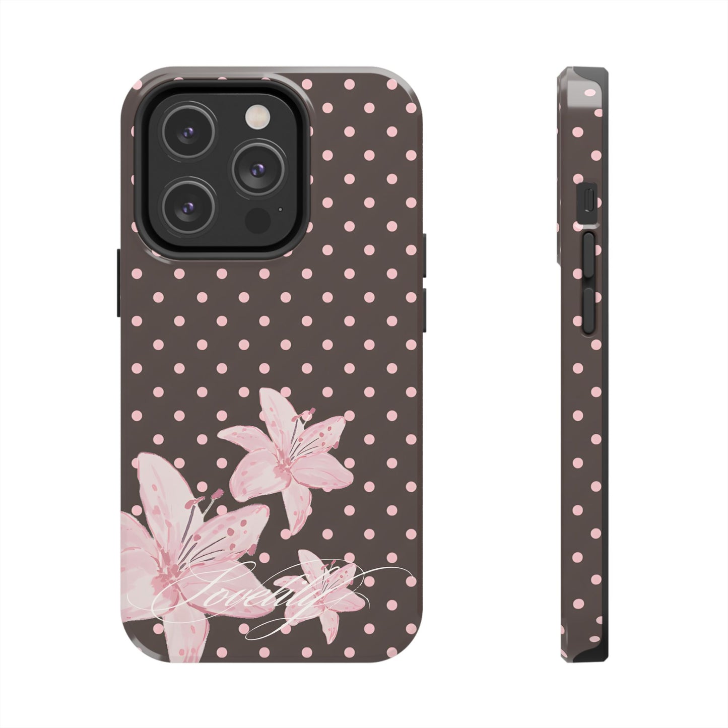 simple polka flowers! stacked phone case