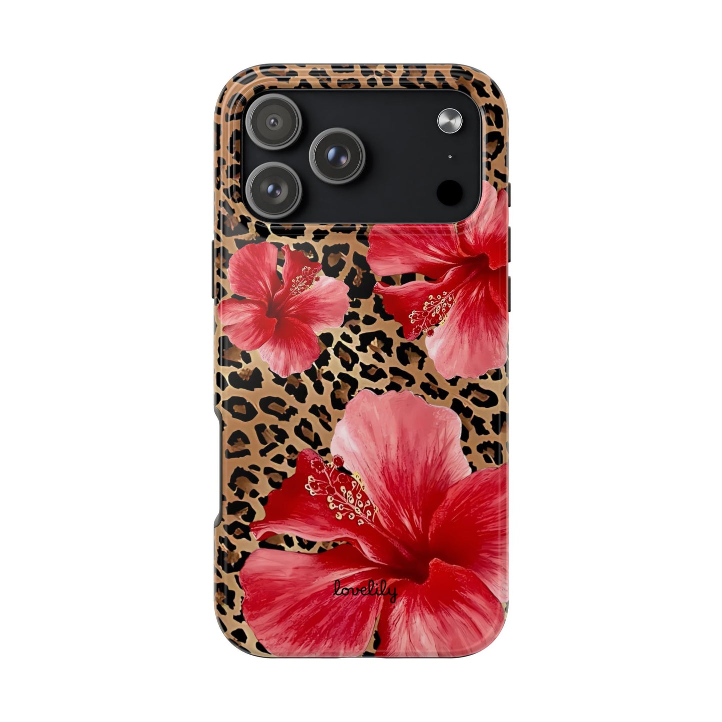 leopard hibiscus  stacked phone case