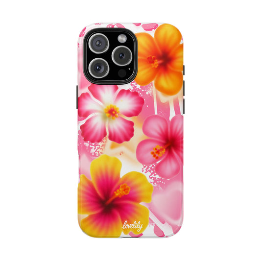 graffiti hibiscus stacked phone case