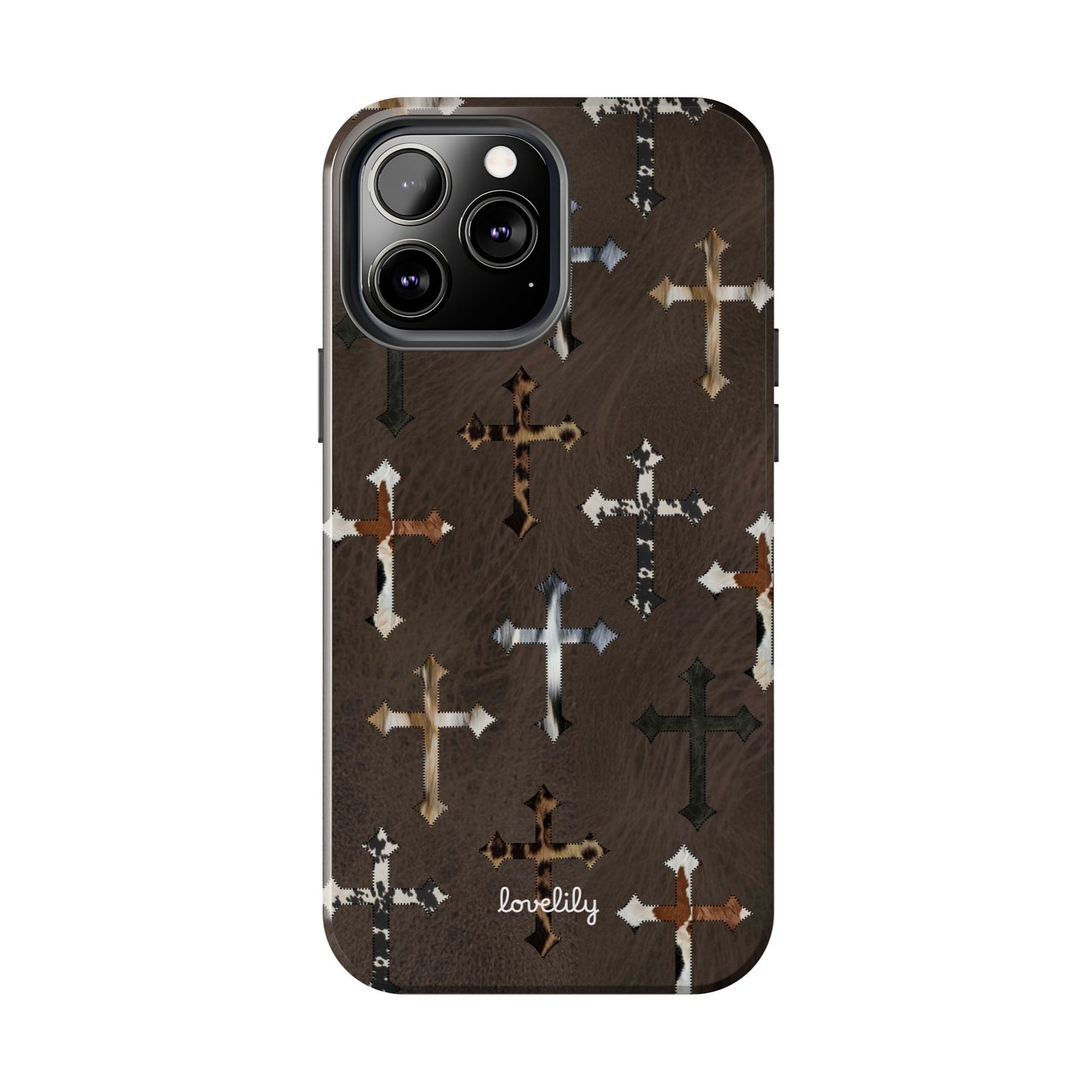 fur cross stacked phone case