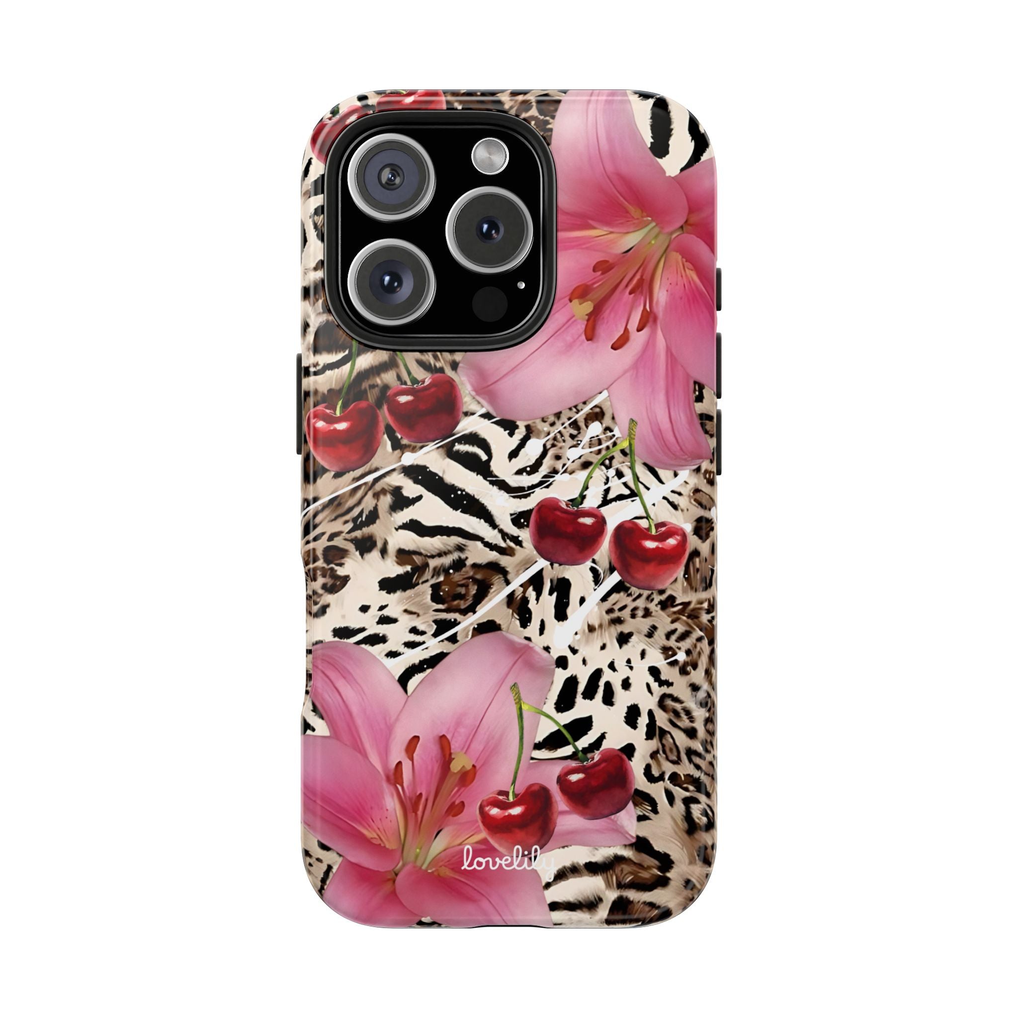 cherries n' lillies stacked phone case – lovelilylittleshop