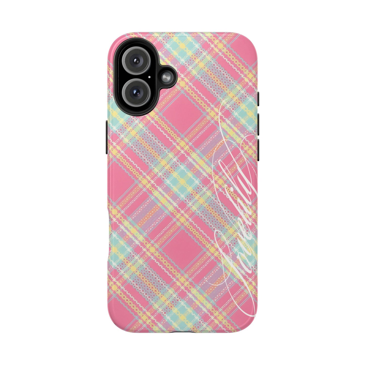 plaid colorful! stacked phone case