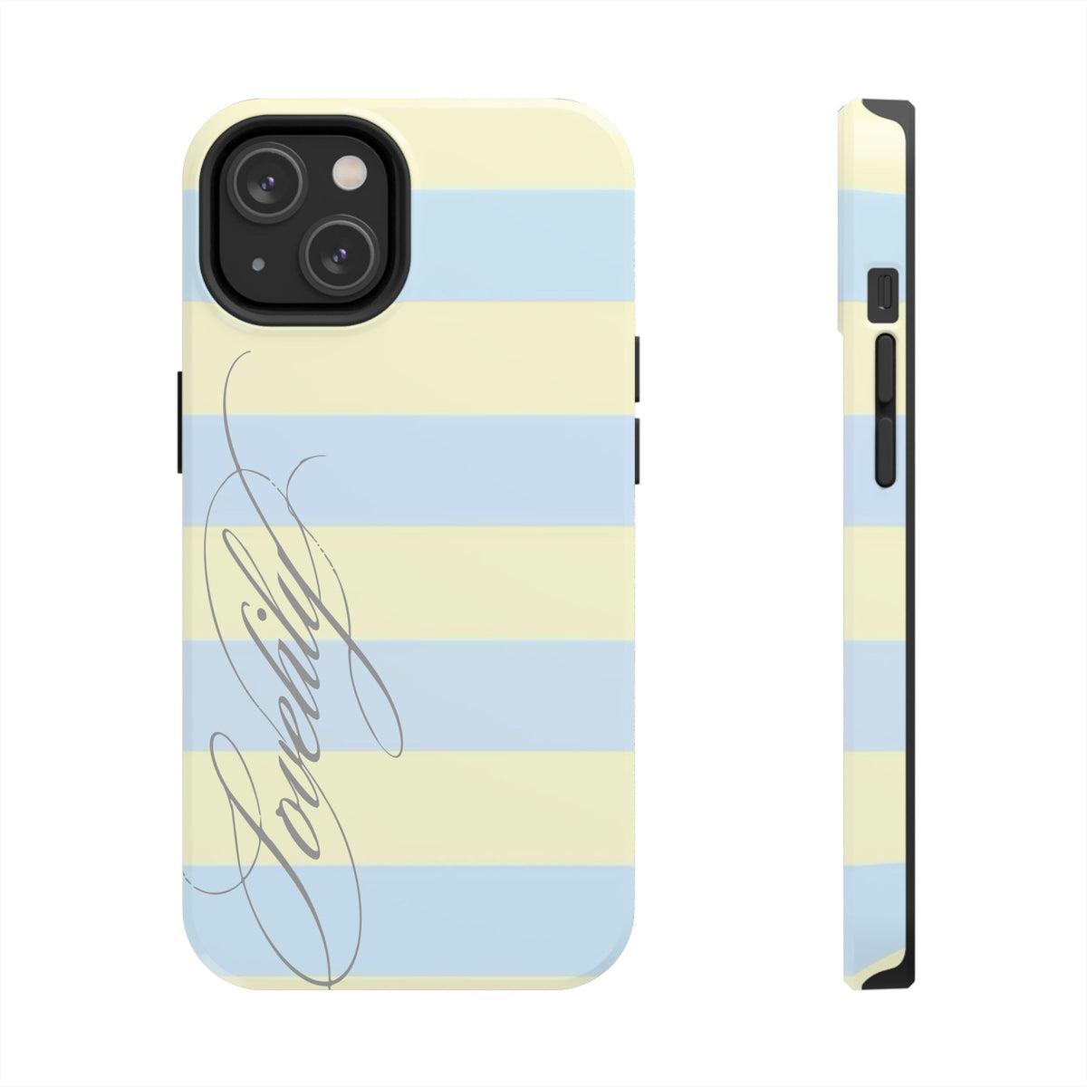 blue n yellow striped w/out flowers stacked phone case