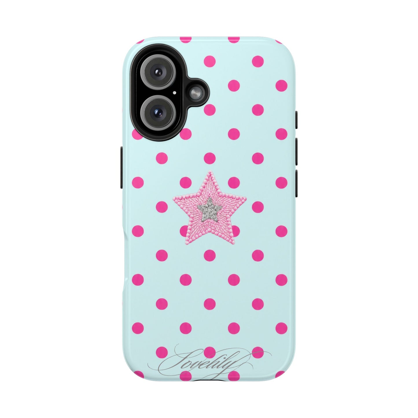 mint polka dot! stacked phone case