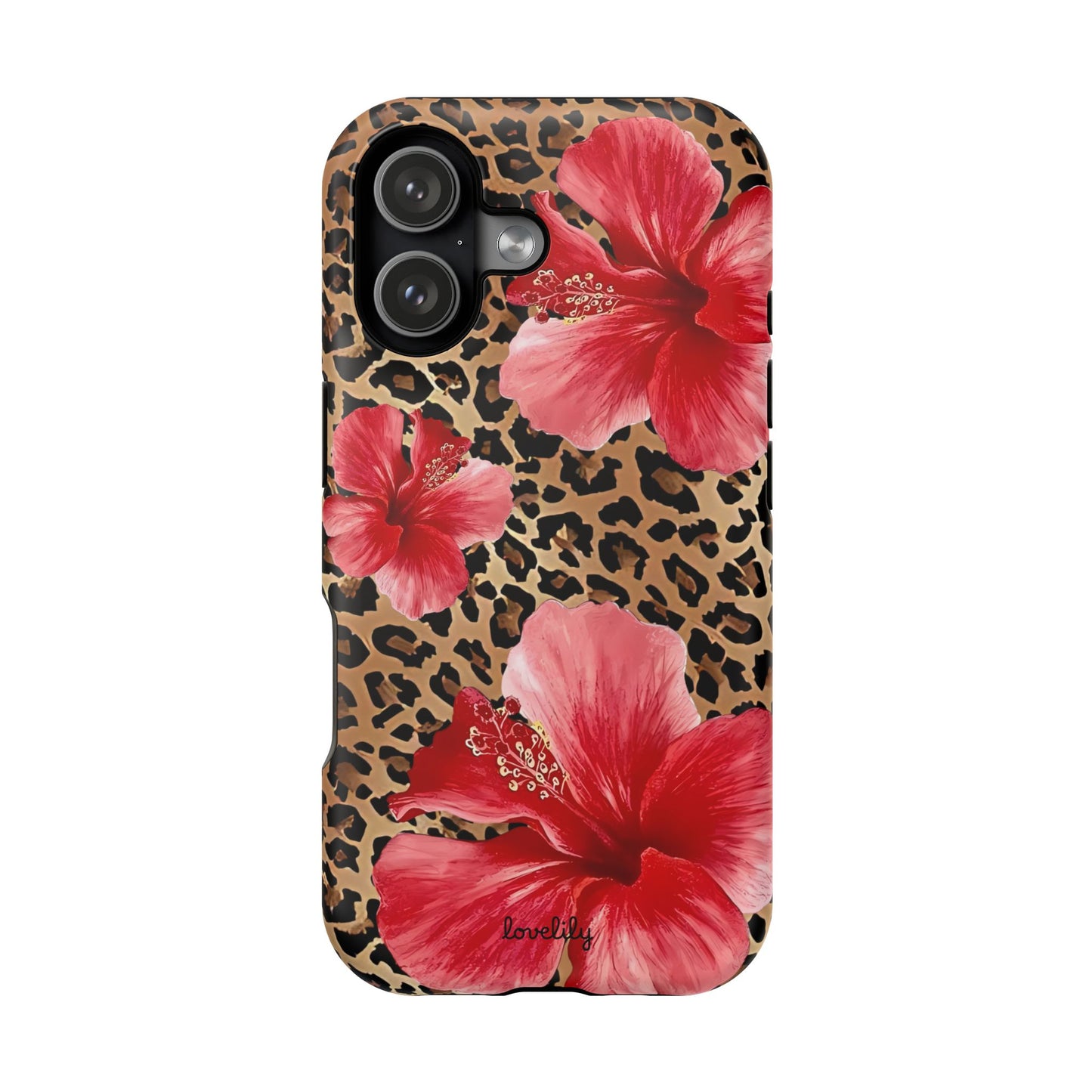 MAGSAFE leopard hibiscus stacked phone case