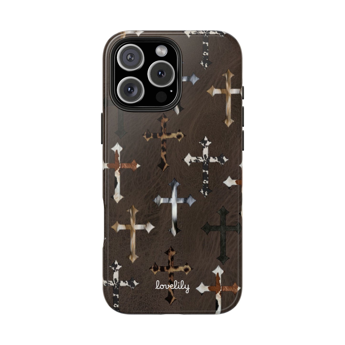 fur cross stacked phone case