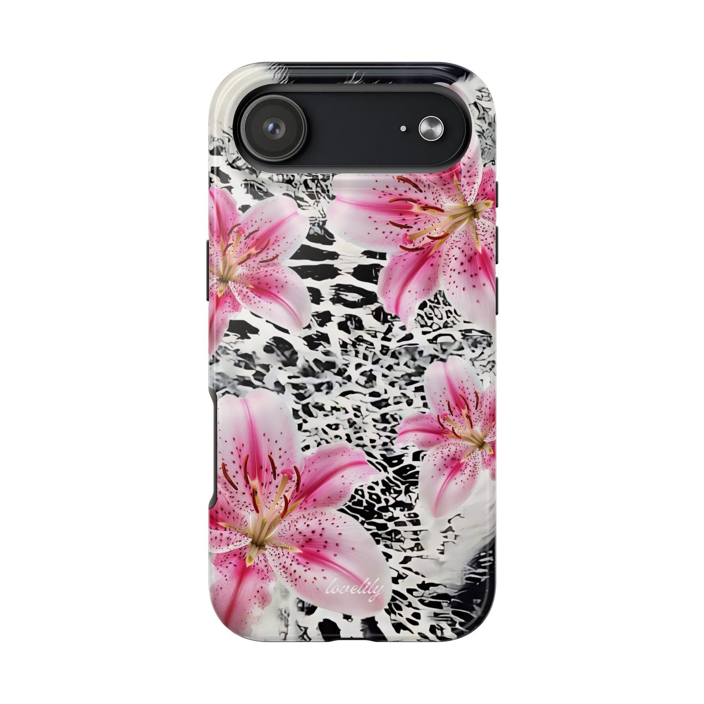 black pink stacked phone case