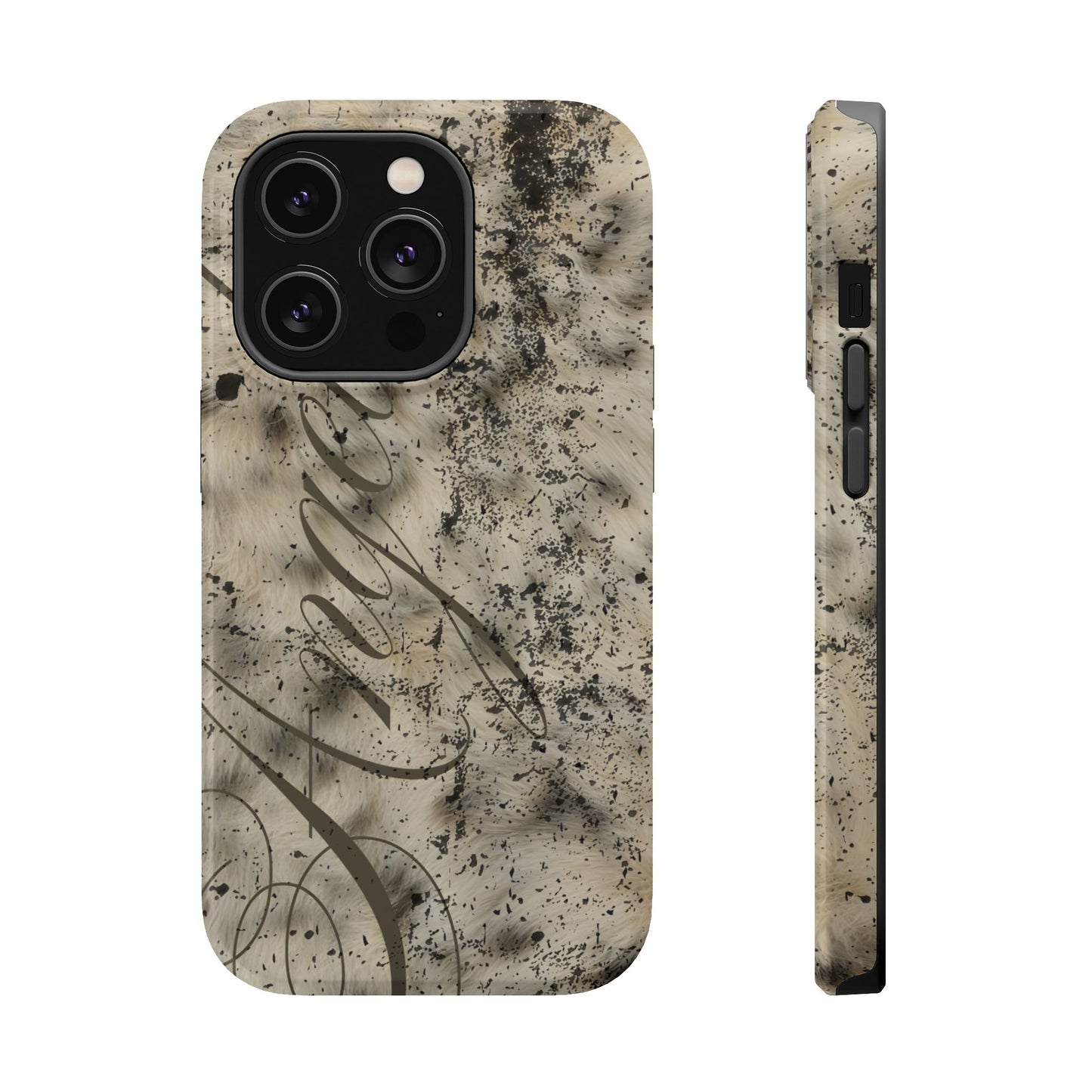 MAGSAFE leopard angel fur stacked phone case