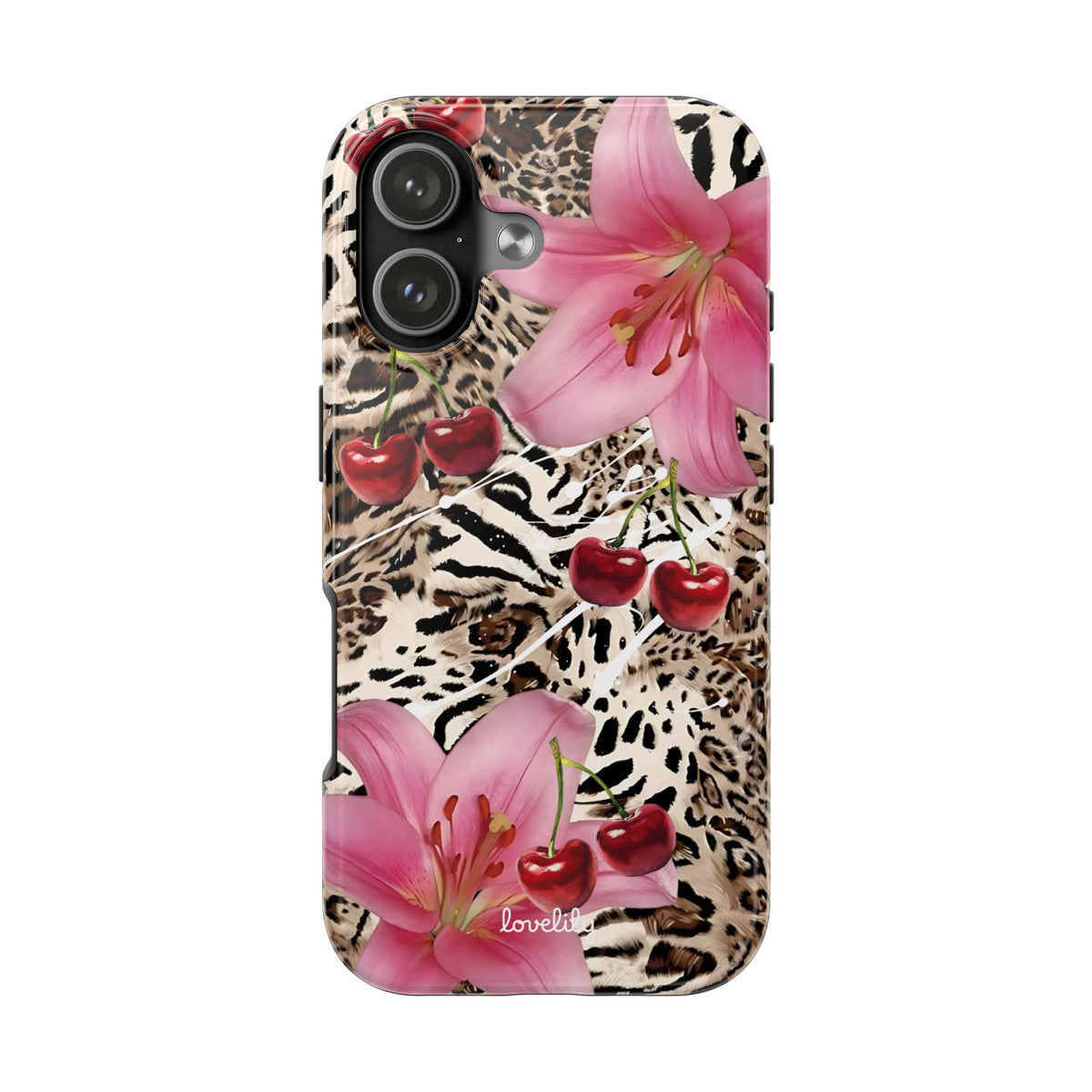 cherries n' lillies stacked phone case