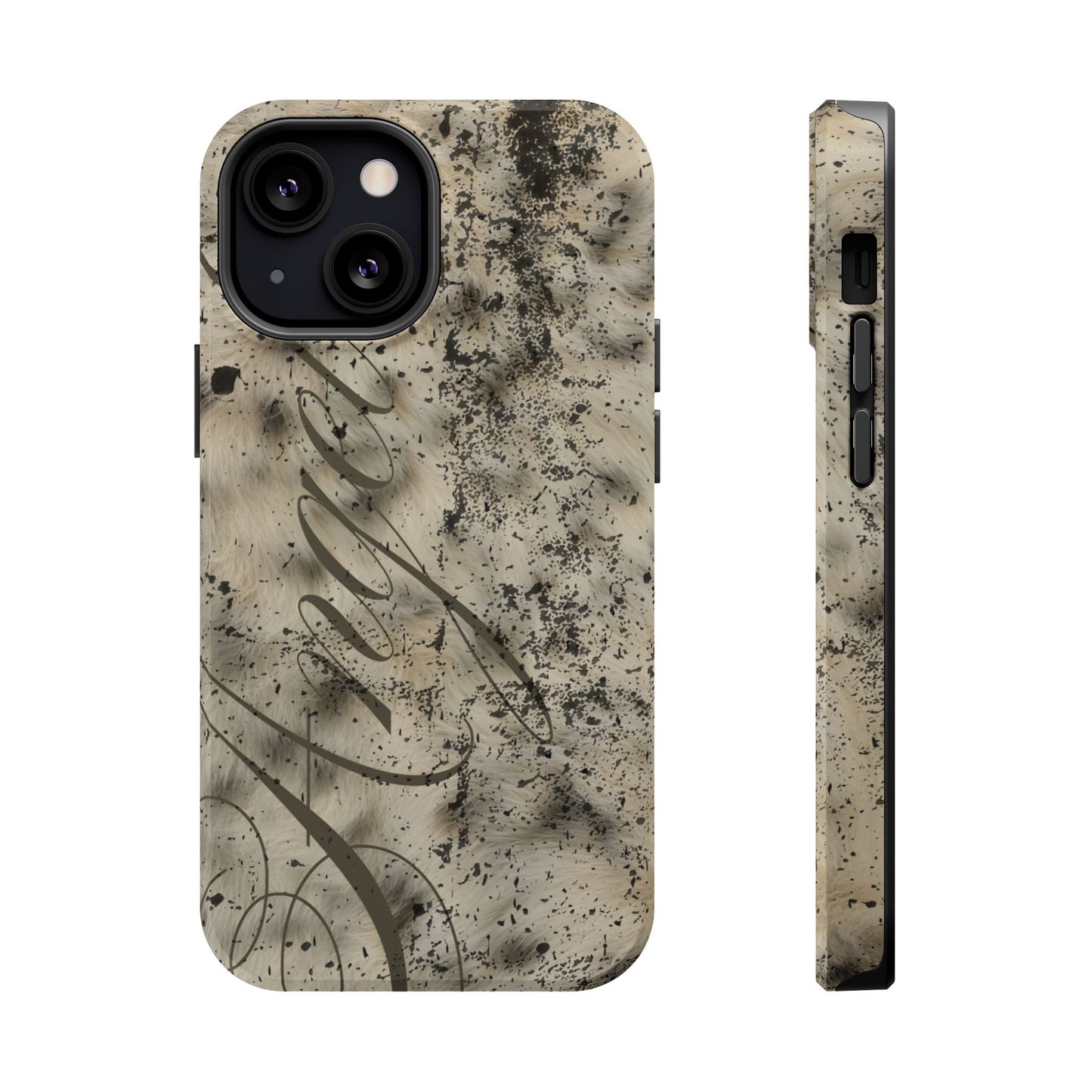 MAGSAFE leopard angel fur stacked phone case