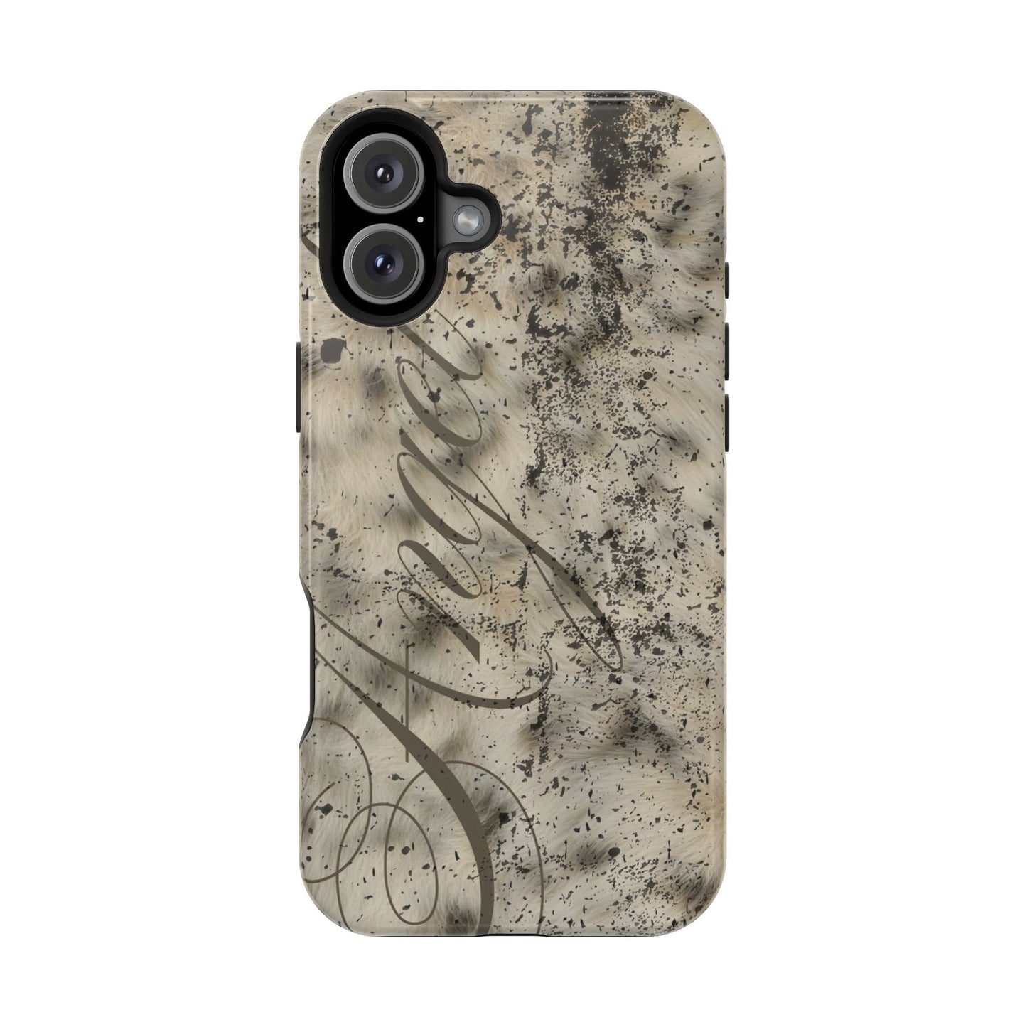 MAGSAFE leopard angel fur stacked phone case