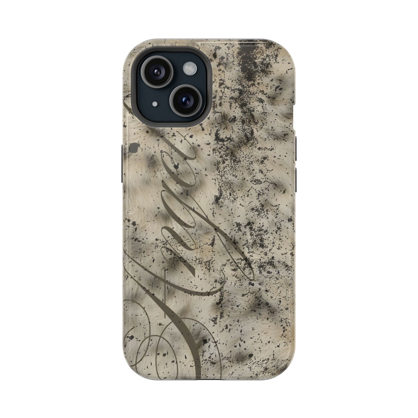 MAGSAFE leopard angel fur stacked phone case