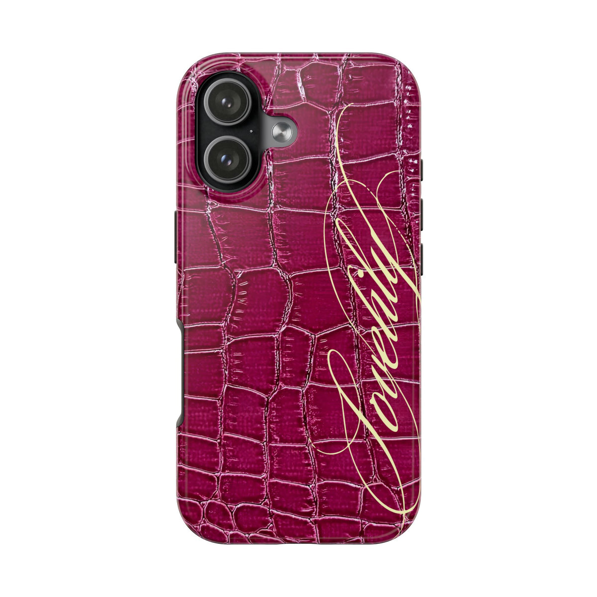 pink croc+  stacked phone case