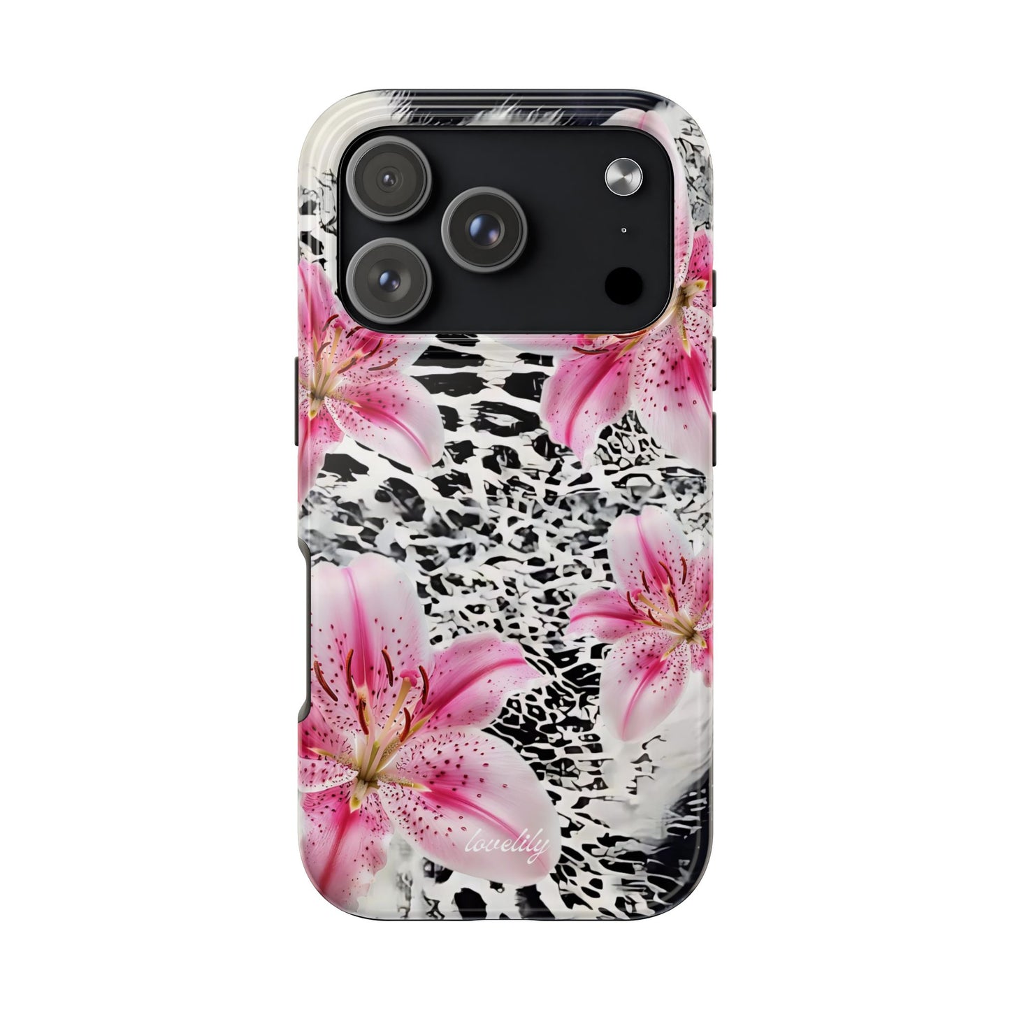 black pink stacked phone case