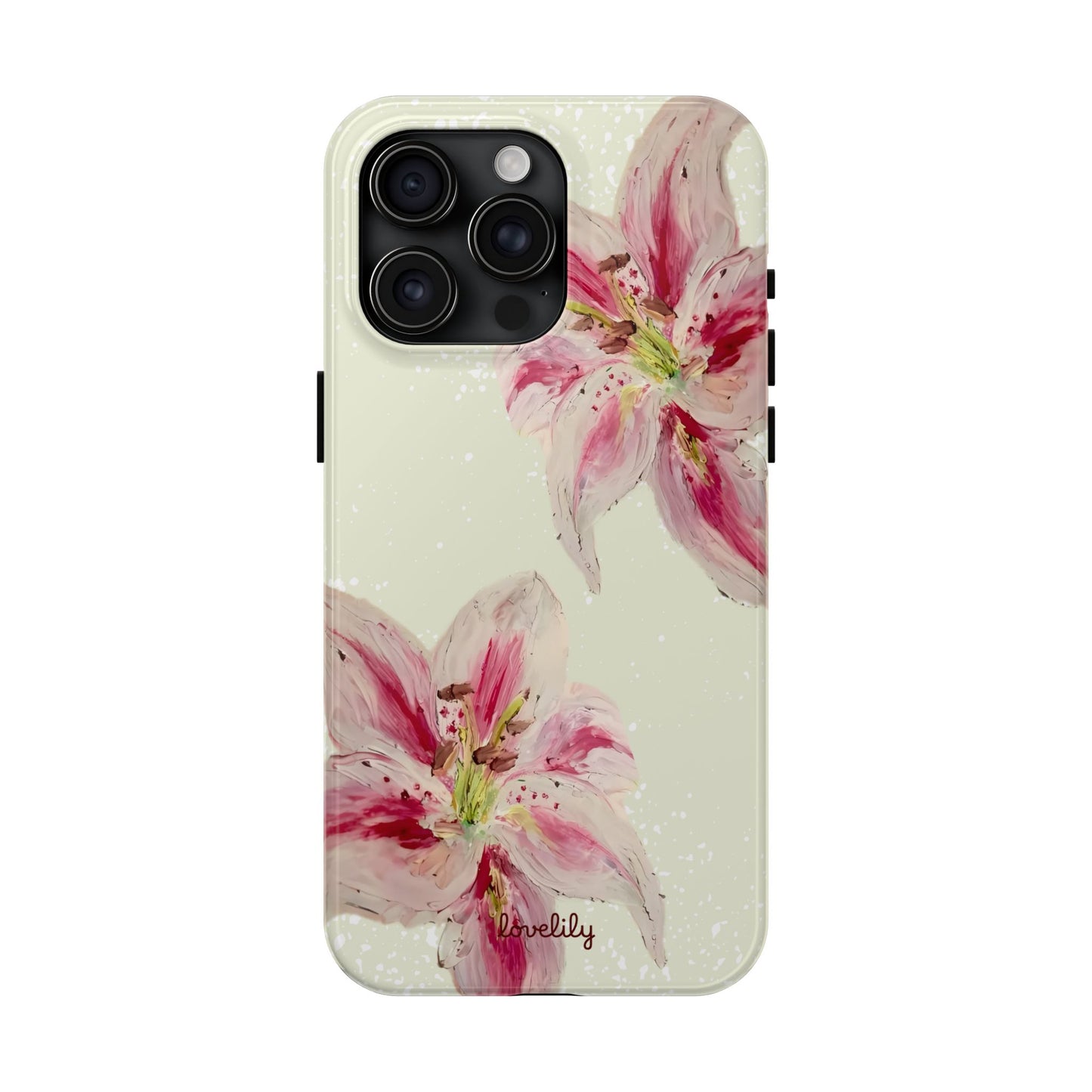acrylic lily stacked phone case