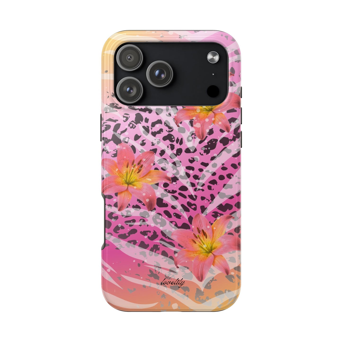 purple n yellow tigerlily stacked phone case