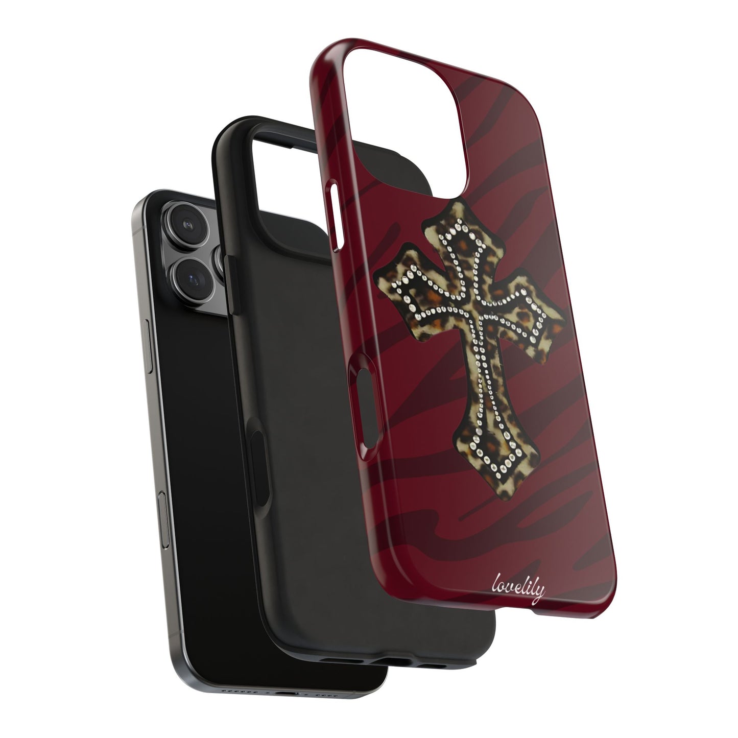red cross stacked phone case