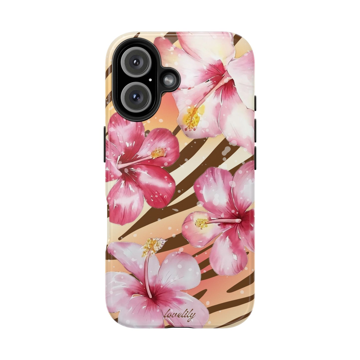 brown zebra n pink! stacked phone case