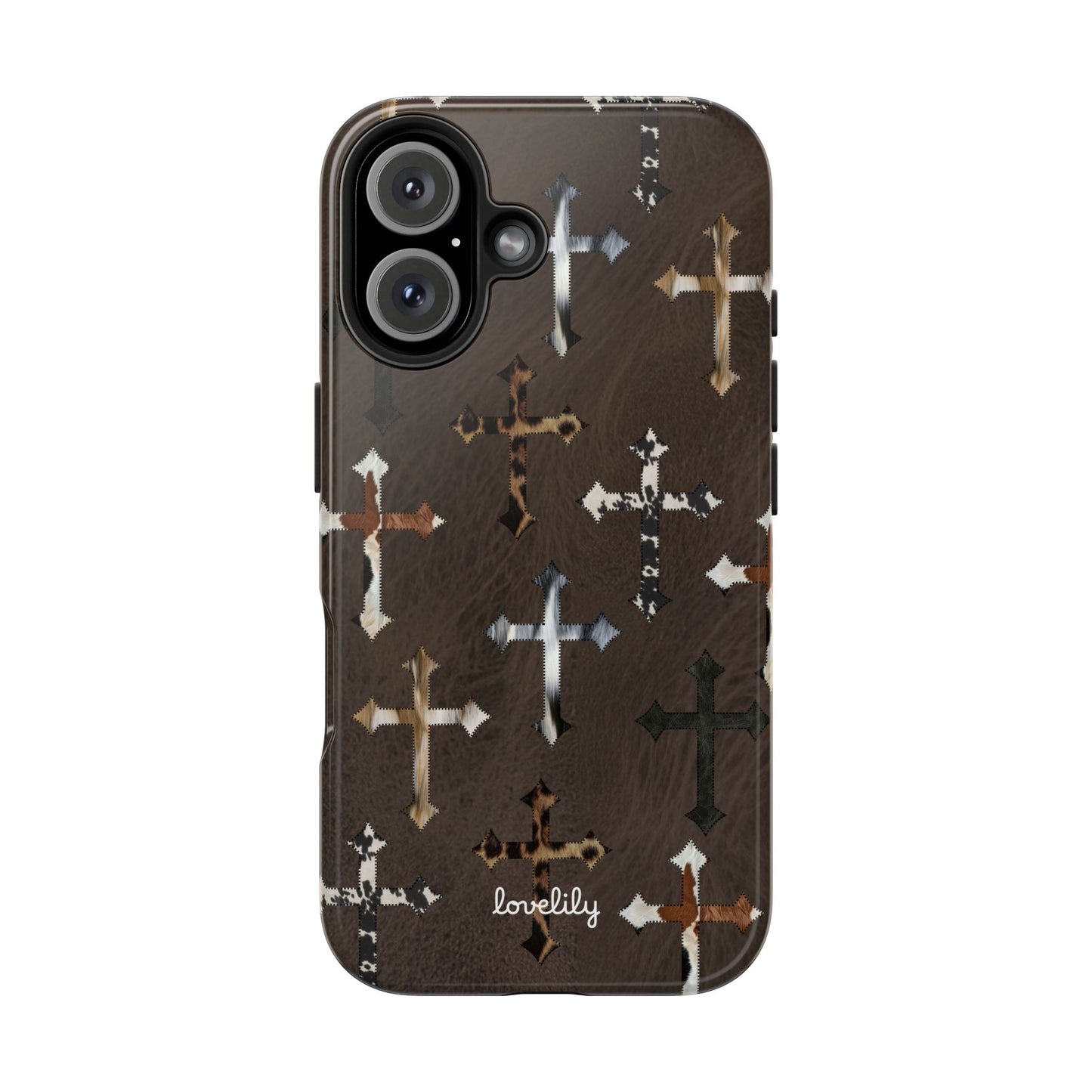 fur cross stacked phone case