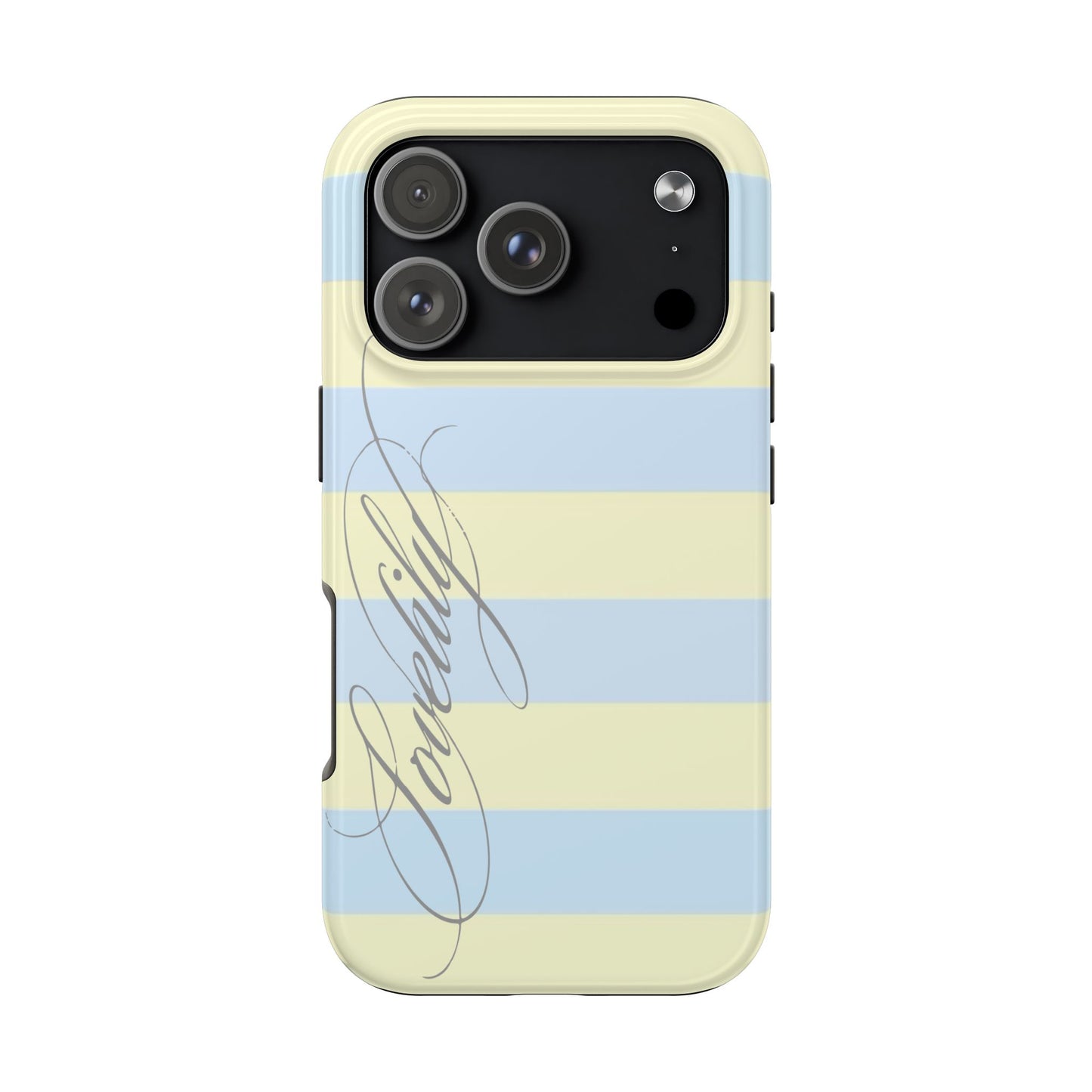 blue n yellow striped stacked phone case