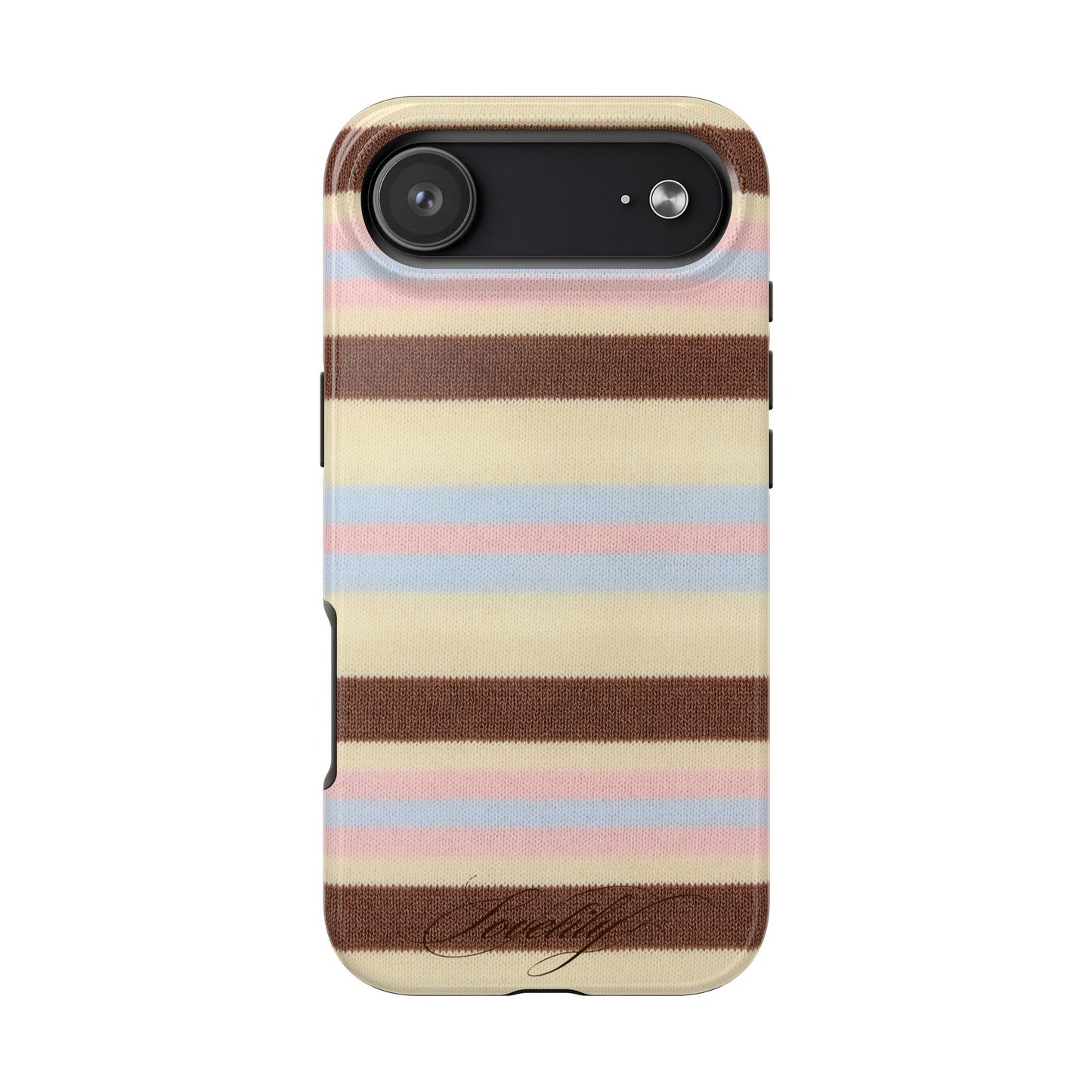 knitted pink n blue n brown! stacked phone case