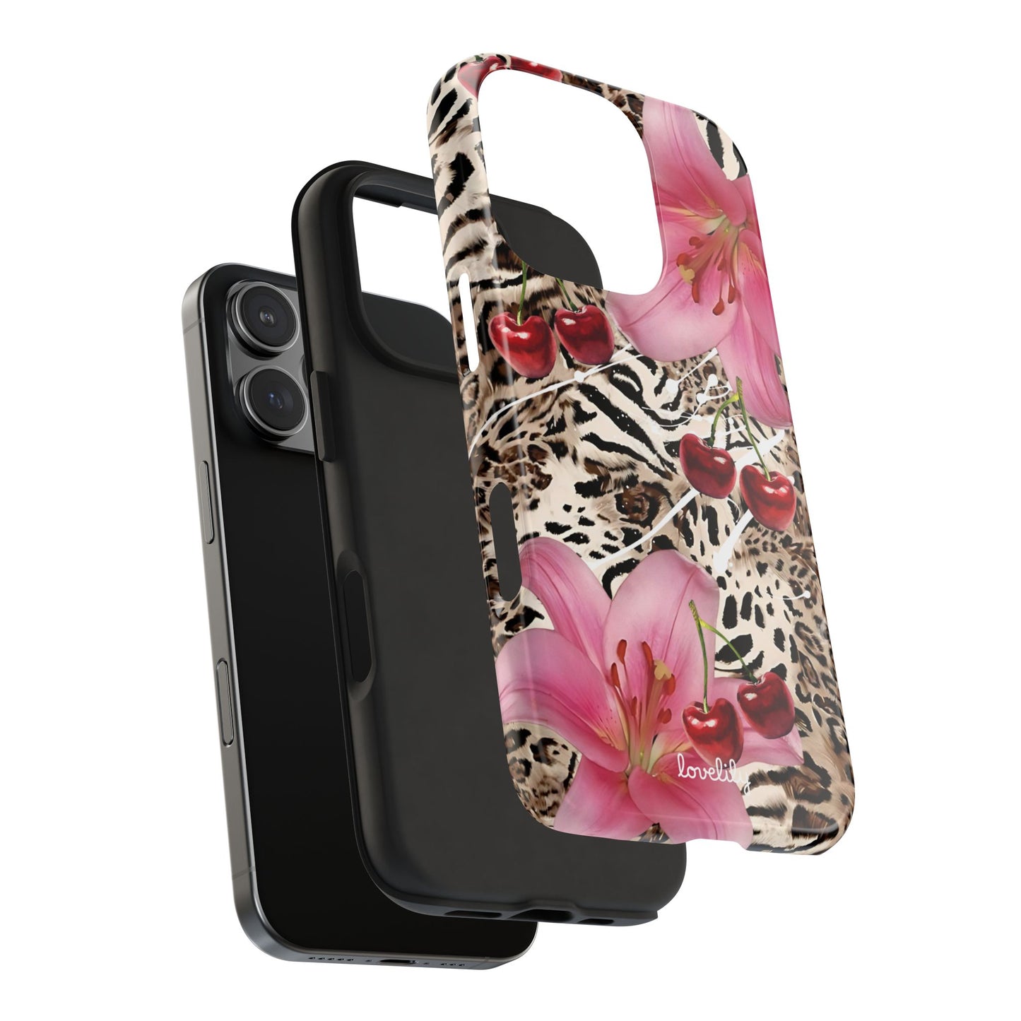 cherries n' lillies stacked phone case