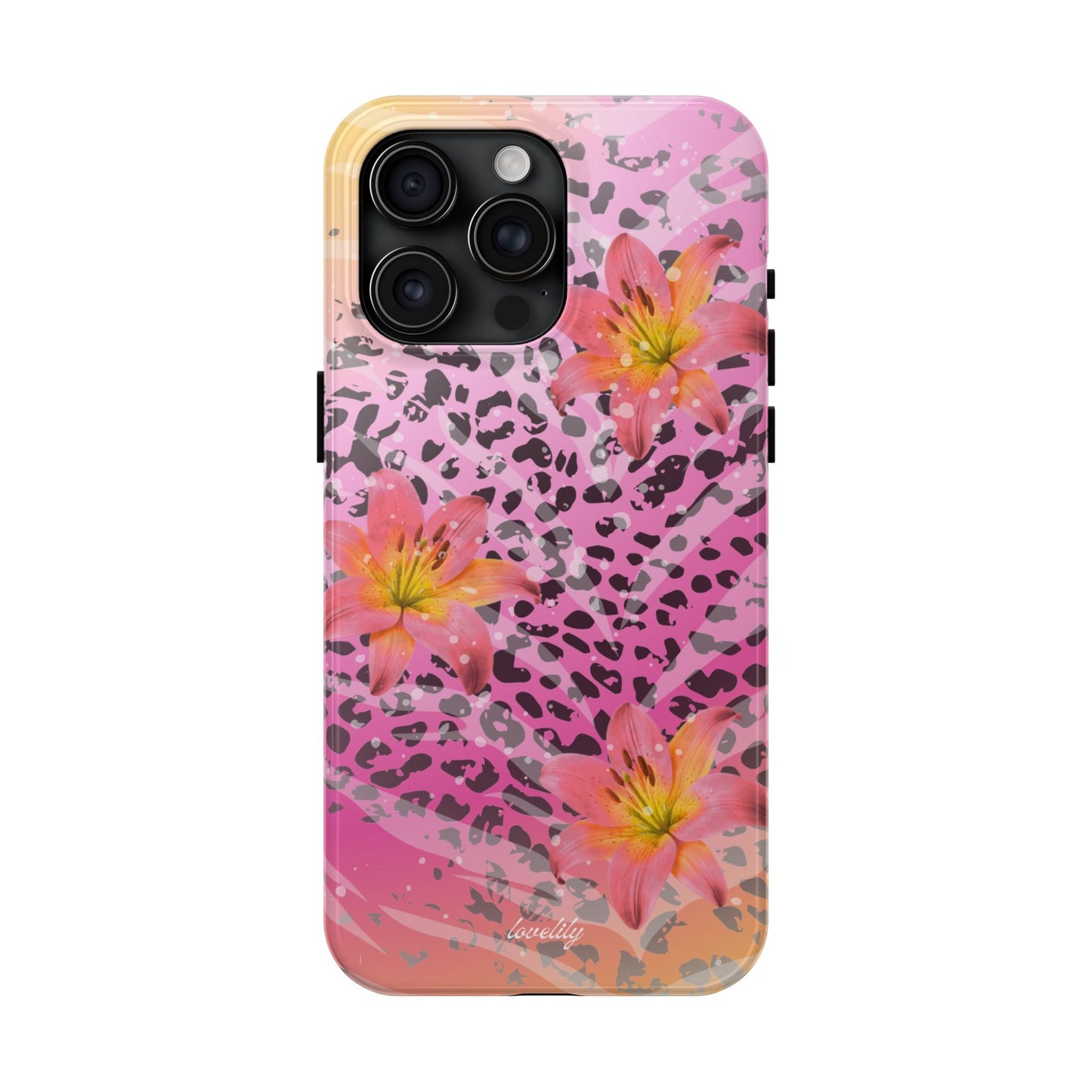 purple n yellow tigerlily stacked phone case