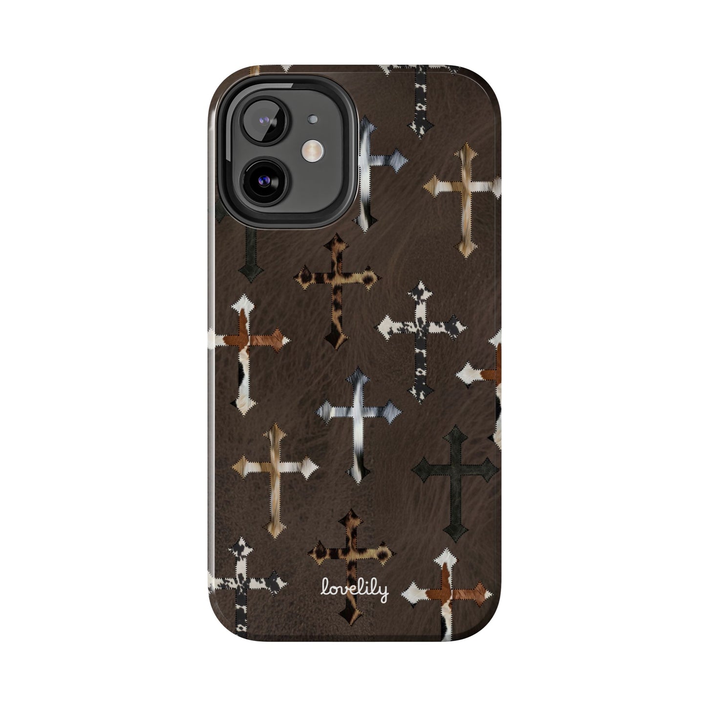 fur cross stacked phone case