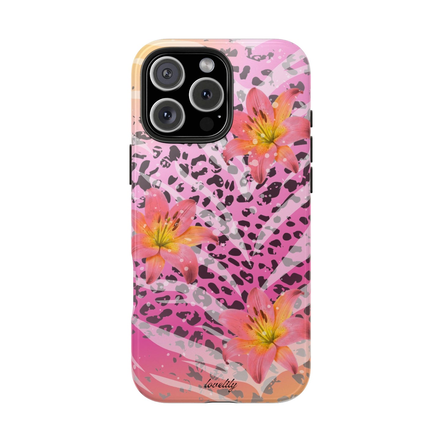 purple n yellow tigerlily stacked phone case