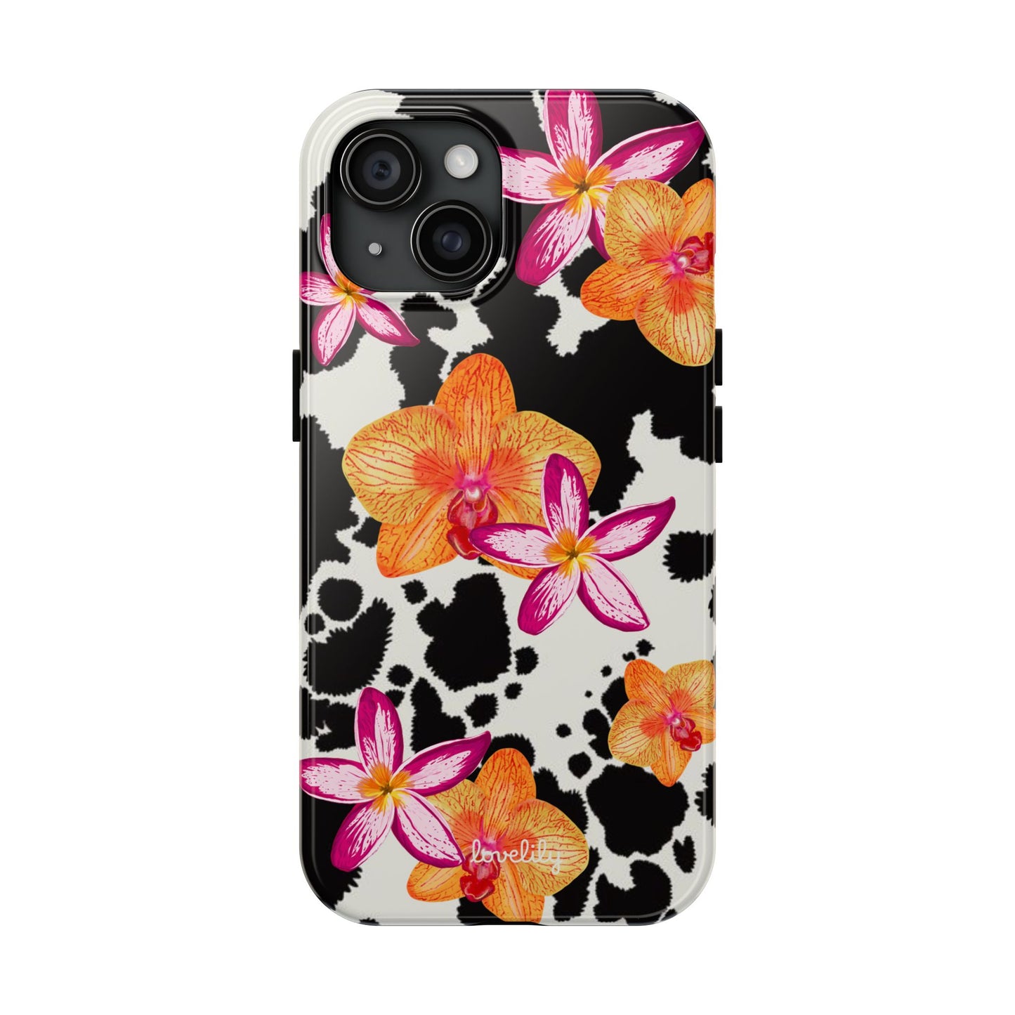 cow print orchid stacked phone case