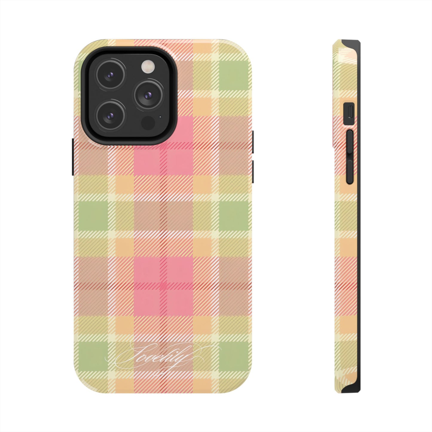 plaid colorful! stacked phone case