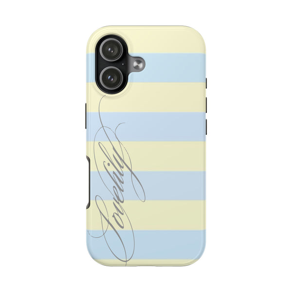 blue n yellow striped w/out flowers stacked phone case