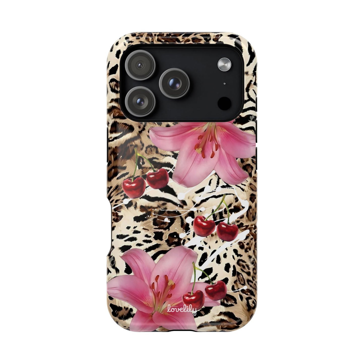 MAGSAFE cherries n' lilies stacked phone case