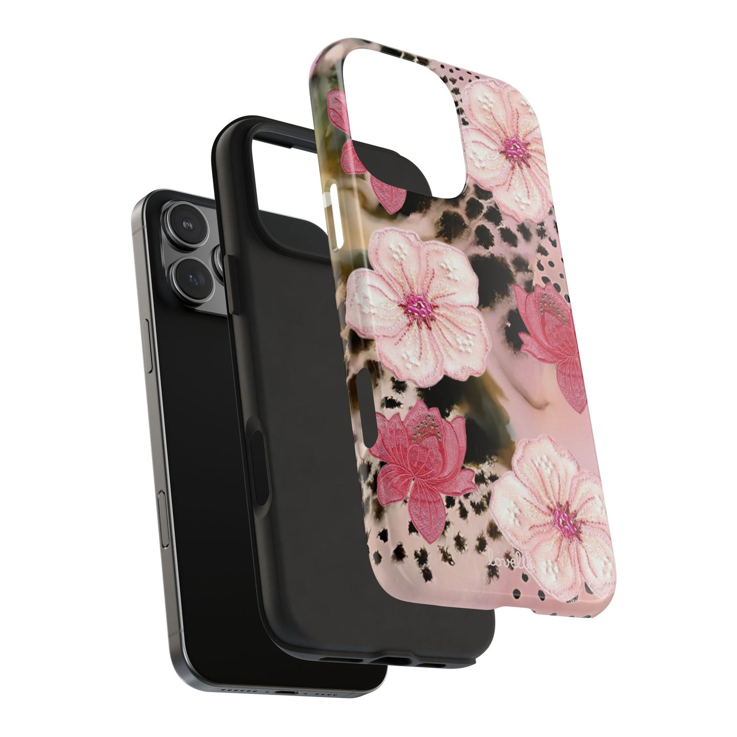 beaded flowers stacked phone case