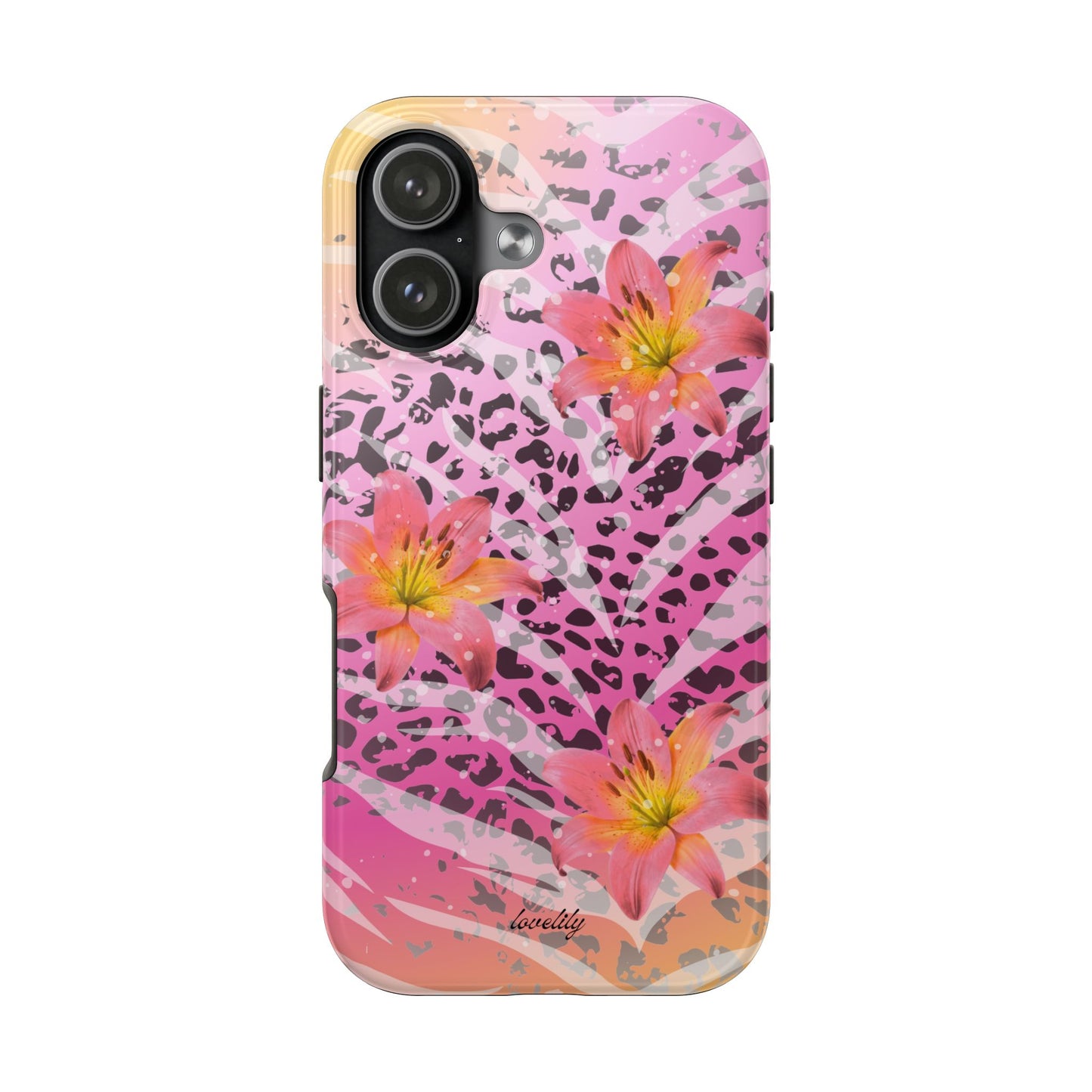 purple n yellow tigerlily stacked phone case