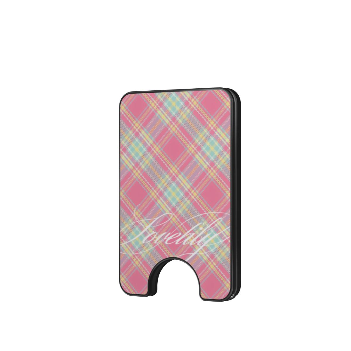 colorful plaid magnetic wallet