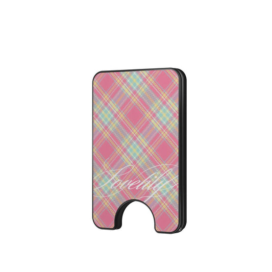 colorful plaid magnetic wallet