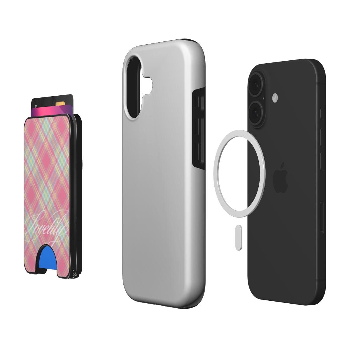 colorful plaid magnetic wallet