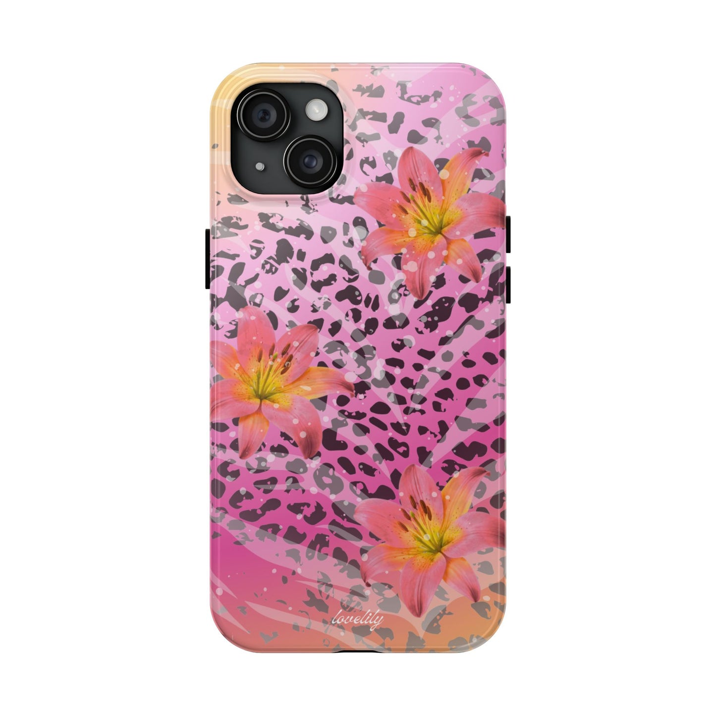 purple n yellow tigerlily stacked phone case