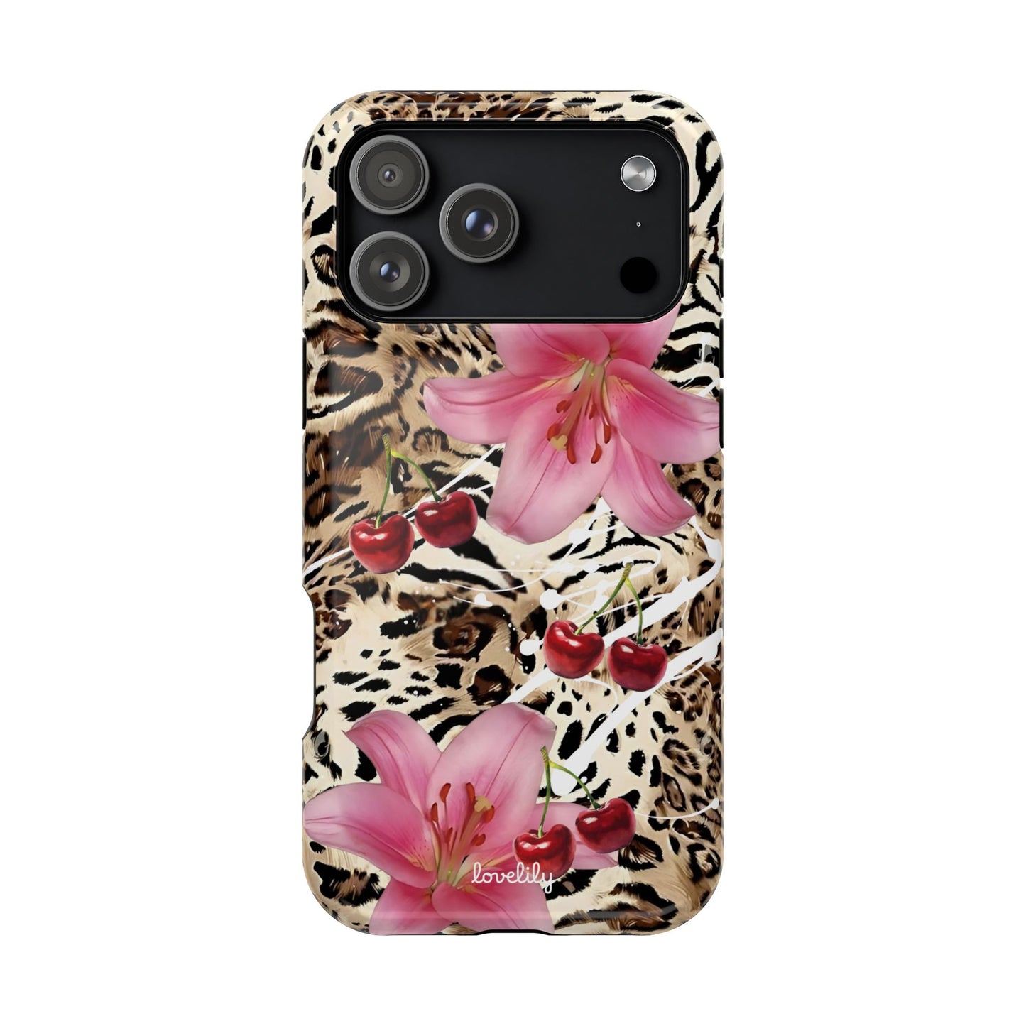 MAGSAFE cherries n' lilies stacked phone case