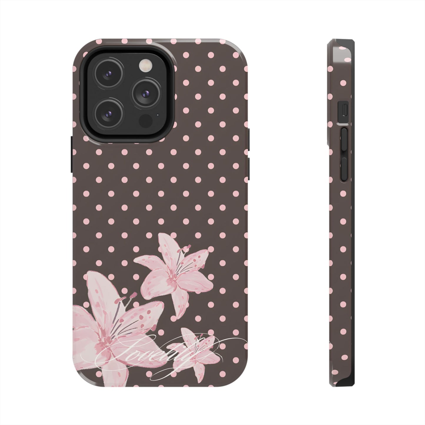 simple polka flowers! stacked phone case
