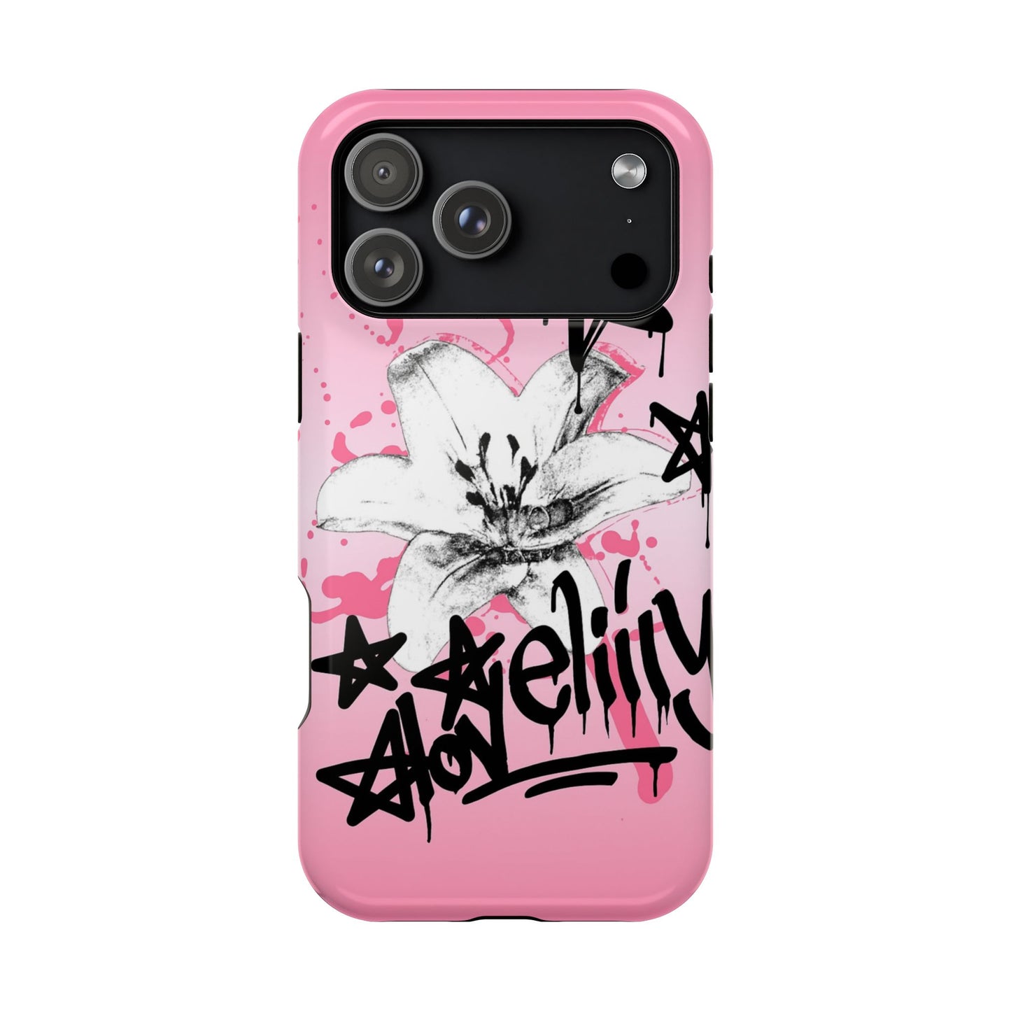 MAGSAFE black graffiti stacked phone case
