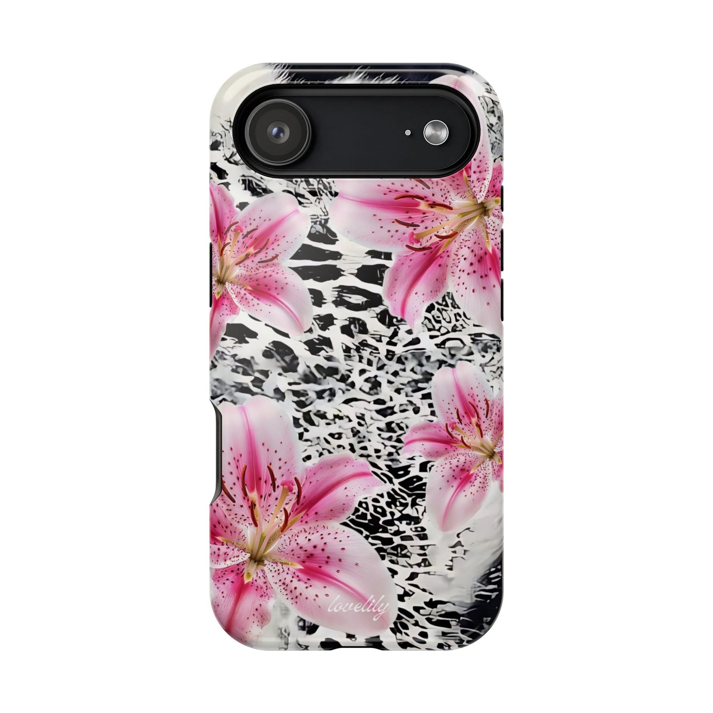 MAGSAFE black pink stacked phone case